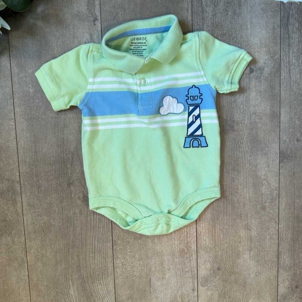 Vintage Baby Boy Lighthouse Romper One Piece Size 3-6 Months - Picture 5 of 11